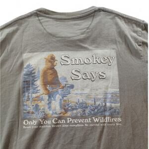 Urban Outfitters X Tentree Smokey Bear Says Graphic Double Side T-shirt Gray M